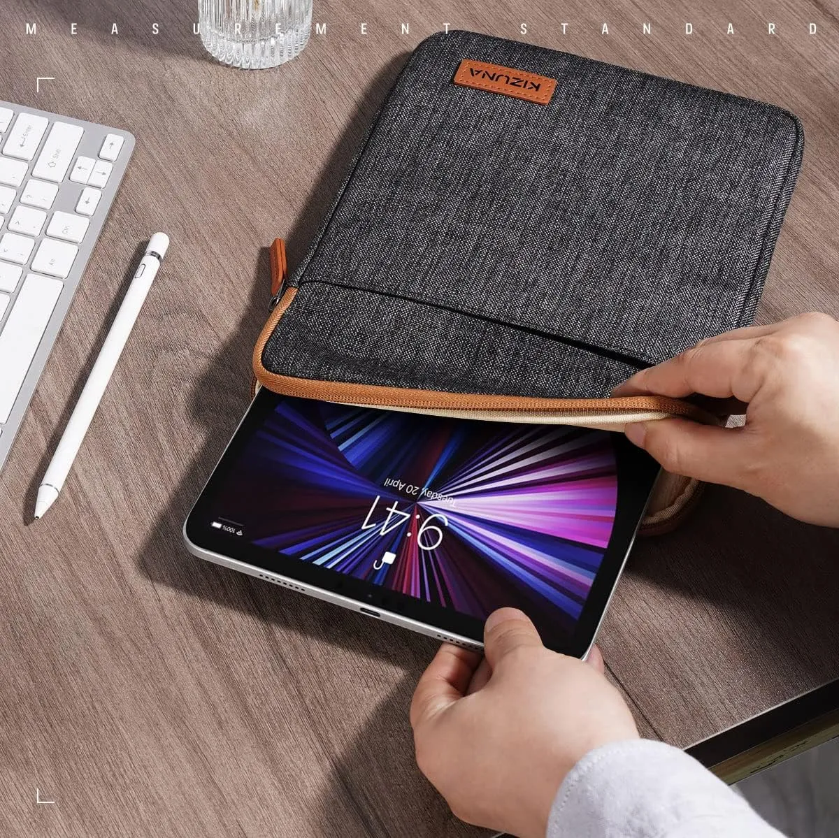 KIZUNA 8 Inch Tablet Sleeve Case Shockproof Water-Resistant Bag for 7.9" Tablet/iPad Mini 4 3 2/Samsung Galaxy Tab A/ 8" Pro/Tab 3 7.0 Lite/S2 8/E 8, LG Huawei M5/ASUS ZenPad Protective Bag - Brown