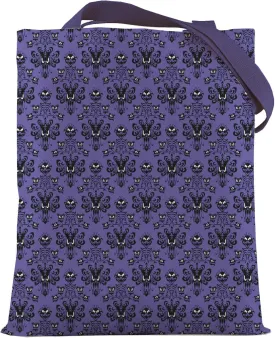LEVLO Haunted Horror Makeup Bag - Spooky Purple Mansion Gift - Zipper Pouch Bag - Horror Ghost Merch