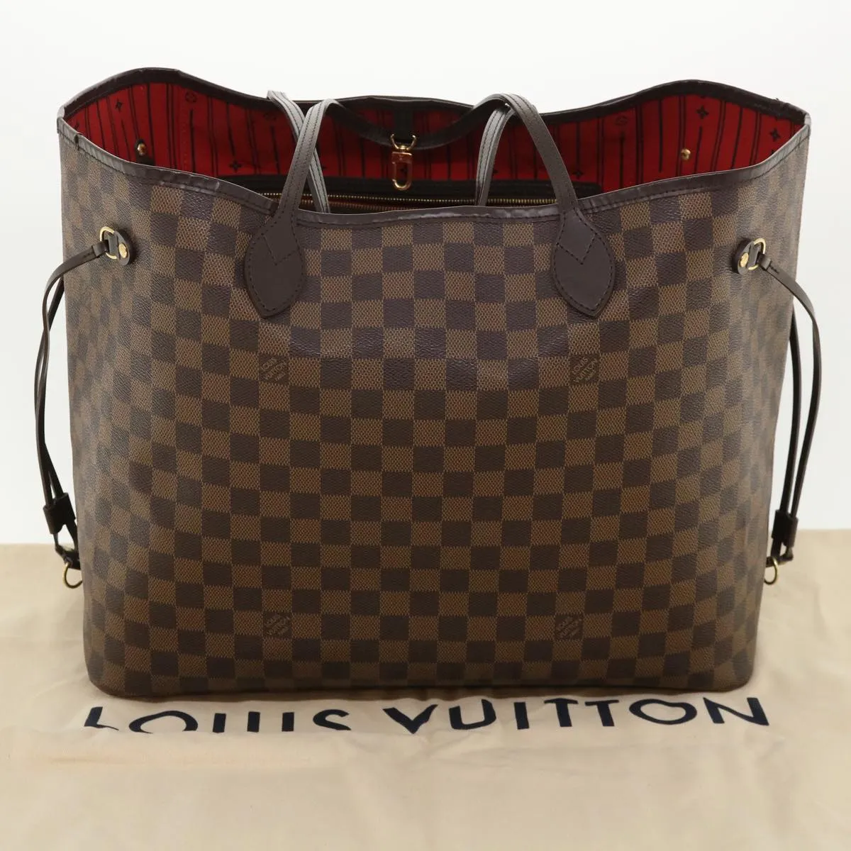 LOUIS VUITTON Damier Ebene Neverfull GM Tote Bag N51106 LV Auth am3481