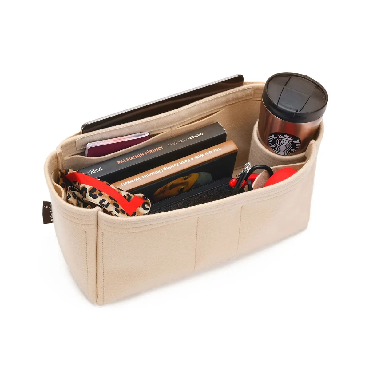 Louis Vuitton Neverfull Organizer Insert, Bag Organizer with Zipper Top Closure and Single Bottle Holder