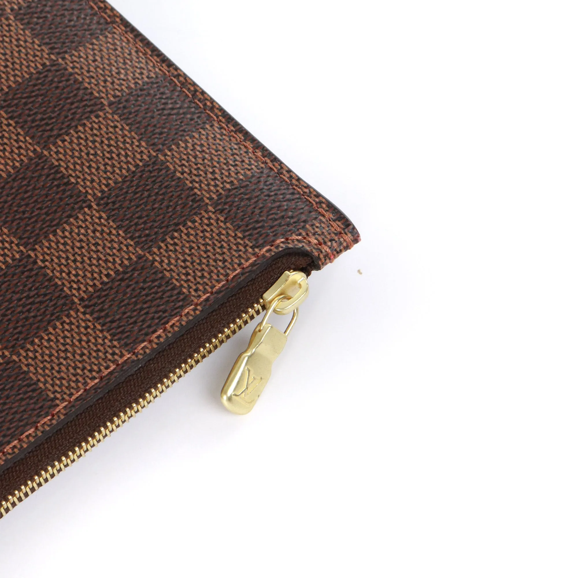 LOUIS VUITTON - Pochette Neverfull Louis Vuitton en toile enduite damier ébène
