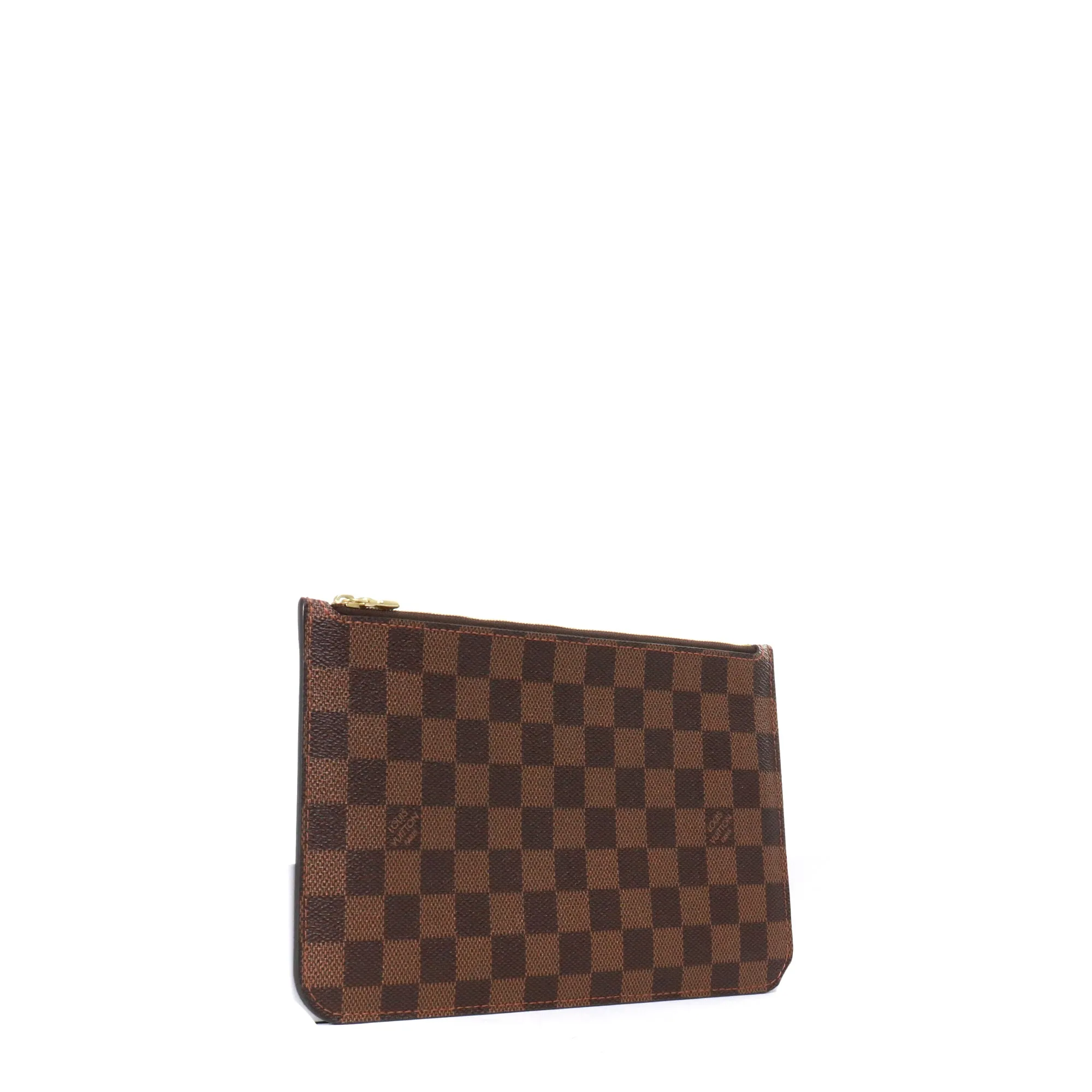 LOUIS VUITTON - Pochette Neverfull Louis Vuitton en toile enduite damier ébène