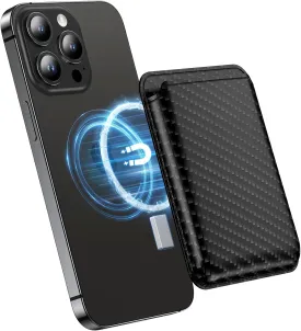 Magnetic Card Wallet Holder with MagSafe for iPhone 15 Pro Max/15 Pro/15 Plus/15,for iPhone 14 Pro Max/14 Plus/14 Pro/14, for iPhone 13 Pro Max/13 Pro/13/13 Mini, for iPhone 12/12 Pro/Max,Carbon Fiber