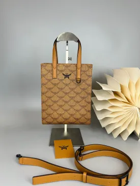 MCM Unisex Aren Lauretos Monogram Mini Crossbody Tote Bag