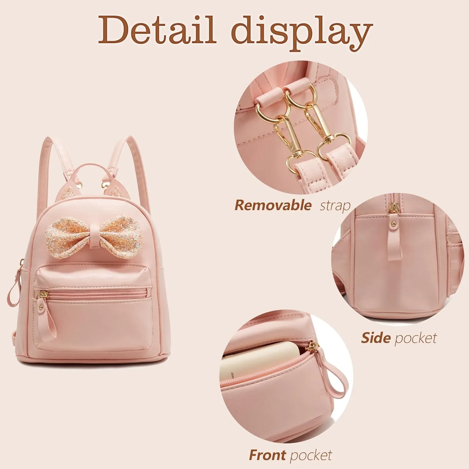 Mini Backpack for Girls Gift, Cute Small Backpack Purse for Teens Kids, Toddler Cat Mini Bookbag