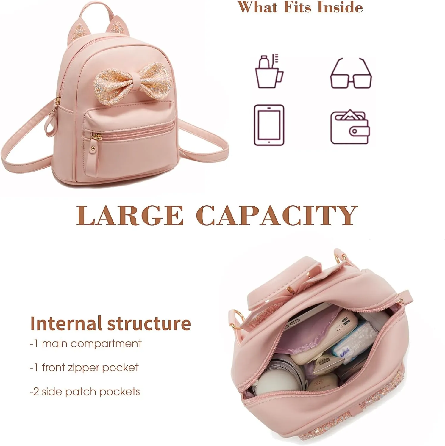 Mini Backpack for Girls Gift, Cute Small Backpack Purse for Teens Kids, Toddler Cat Mini Bookbag