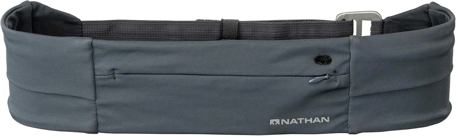 Nathan Zipster Fit Running Belt. Adjustable, Bounce Free Waist Pack. Pockets with Zippers. Runners Fanny Pack. Fits All iPhones, Android, Samsung etc. One-Size-Fits-All. for Men and Women