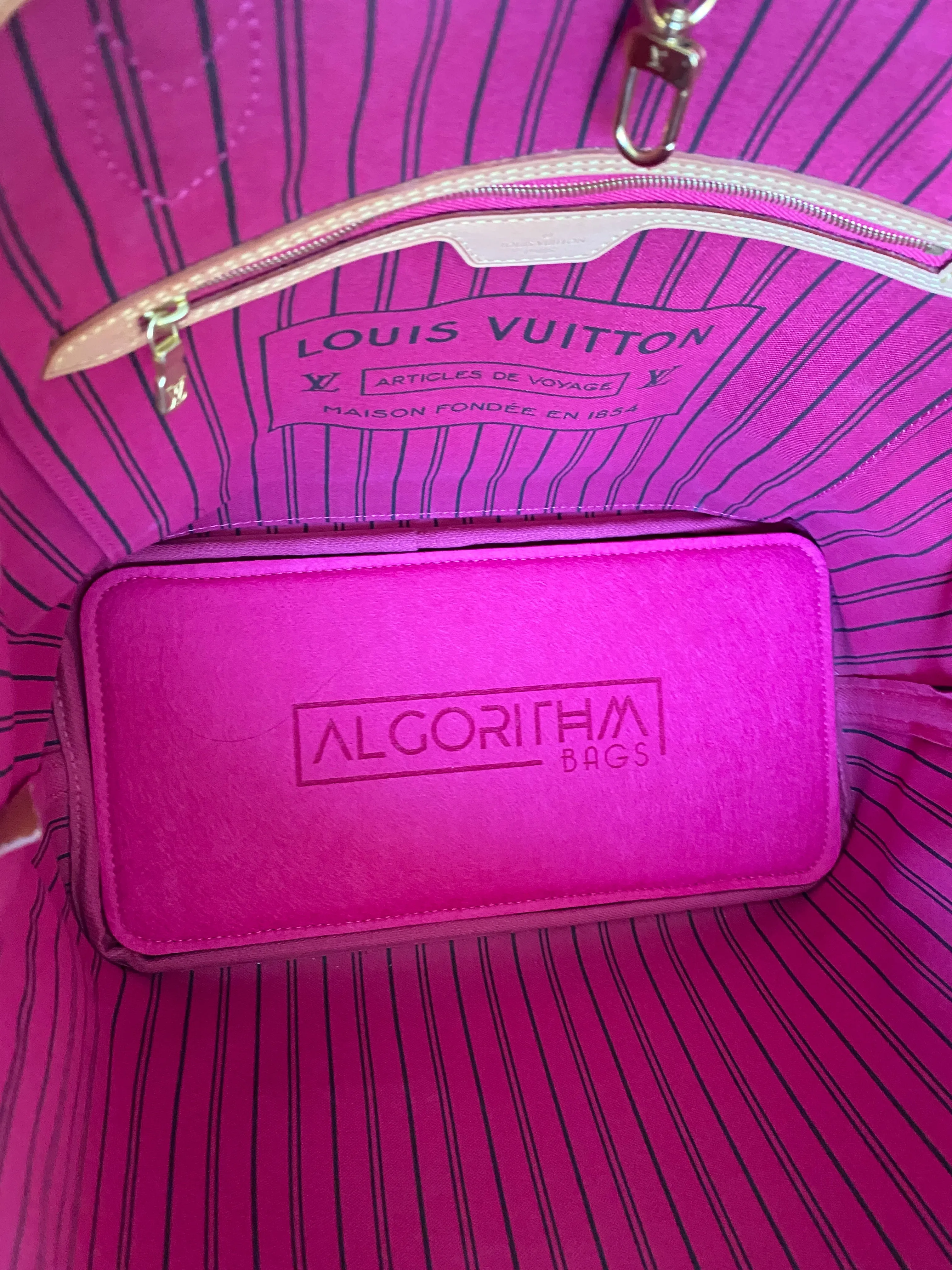 NEW! LV Neverfull Base Shaper, Premium 3mm felt wrapped Flexible Acrylic, Only @AlgorithmBags for Louis Vuitton