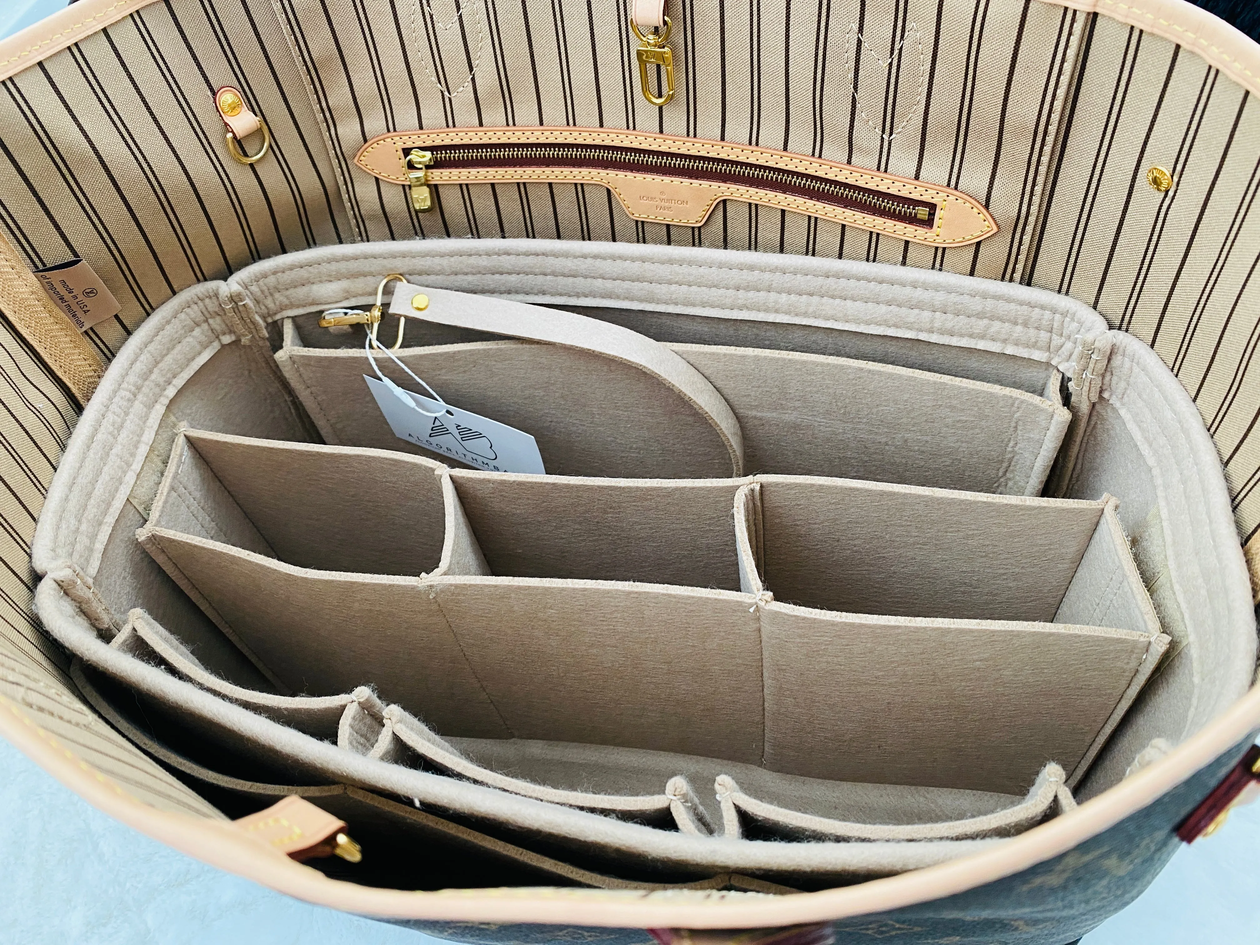 NEW! LV Neverfull NF GM MM Organizer Insert Liner Shaper Divider Protector Only @AlgorithmBags® for Louis Vuitton