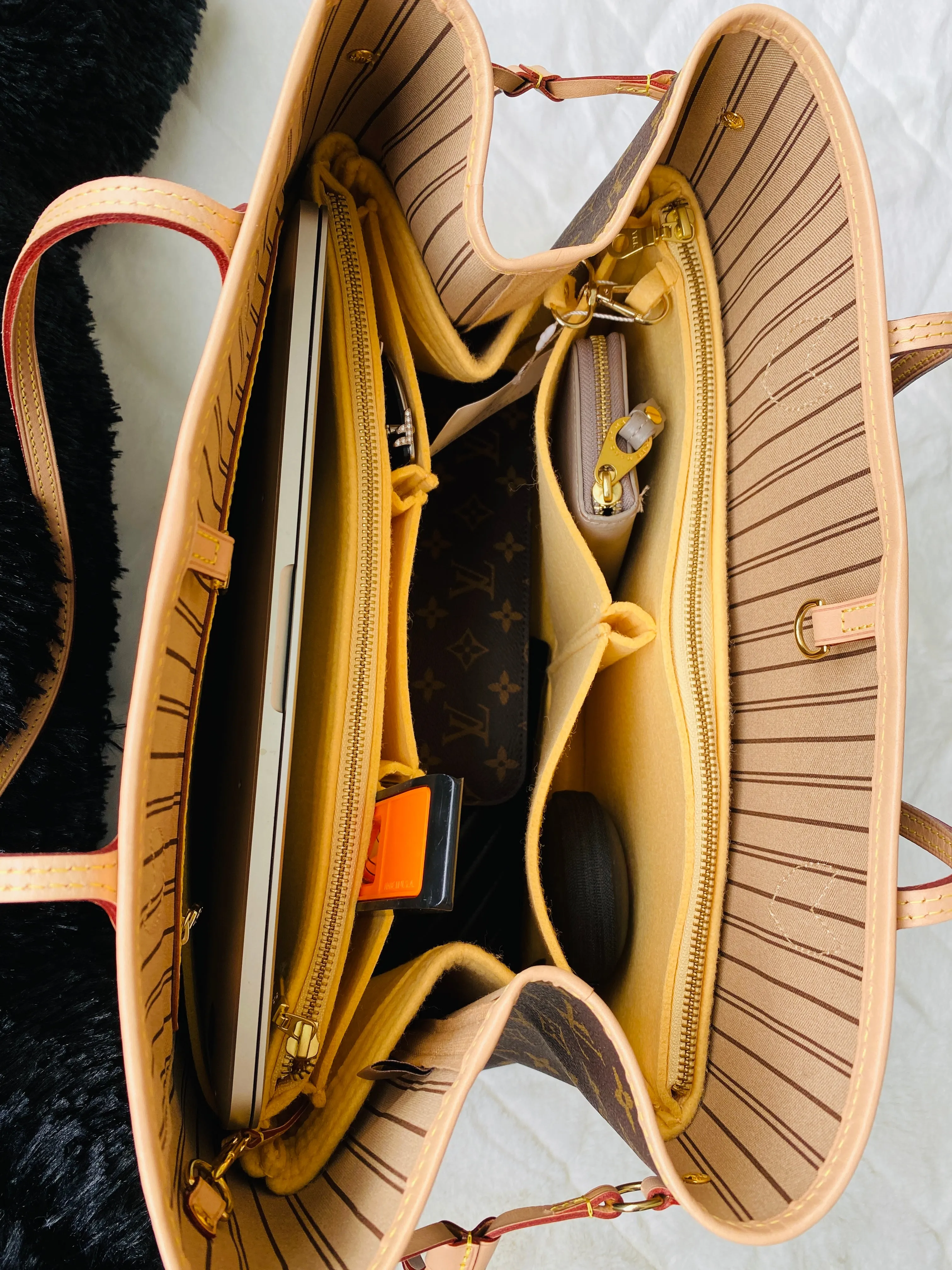 NEW! LV Neverfull NF GM Purse Organizer with Zippers, Only @AlgorithmBags® for Louis Vuitton, 3mm Felt
