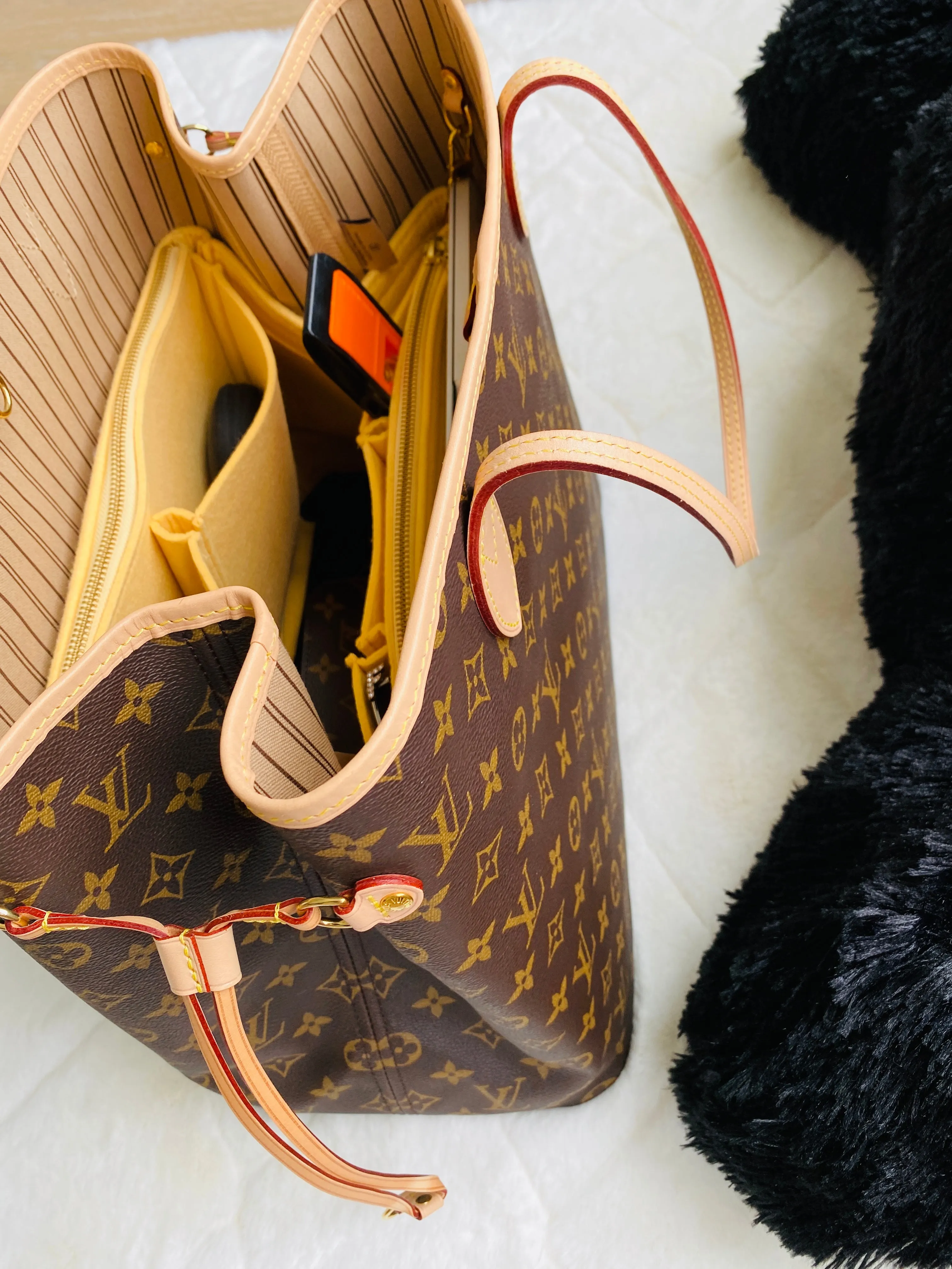 NEW! LV Neverfull NF GM Purse Organizer with Zippers, Only @AlgorithmBags® for Louis Vuitton, 3mm Felt