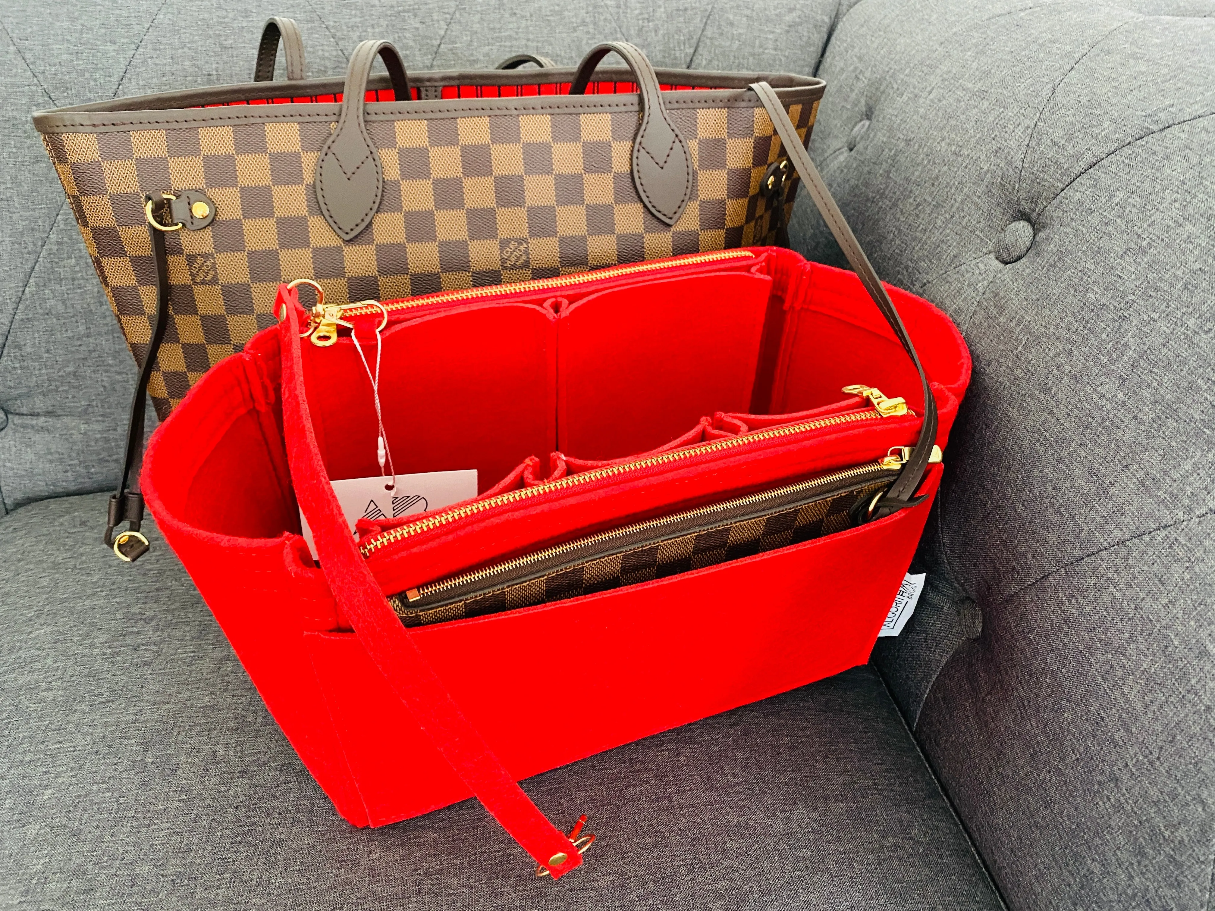 NEW! LV Neverfull NF GM Purse Organizer with Zippers, Only @AlgorithmBags® for Louis Vuitton, 3mm Felt
