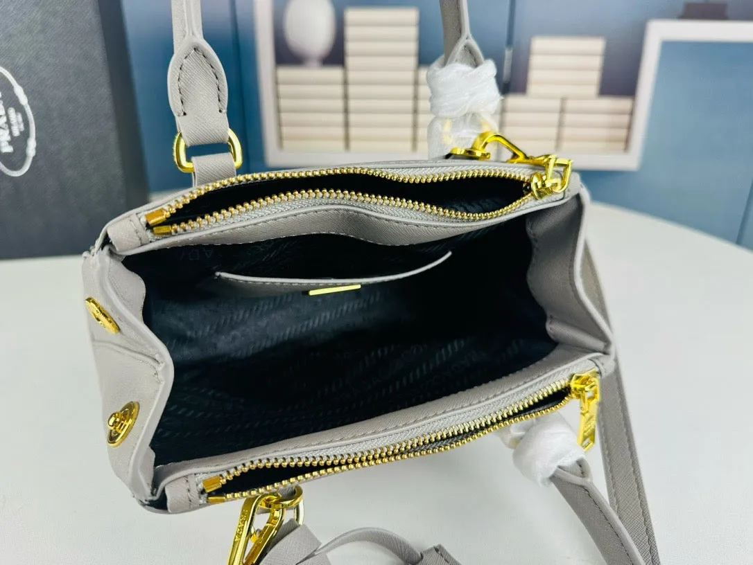 P Galleria small Saffiano patent leather bag
