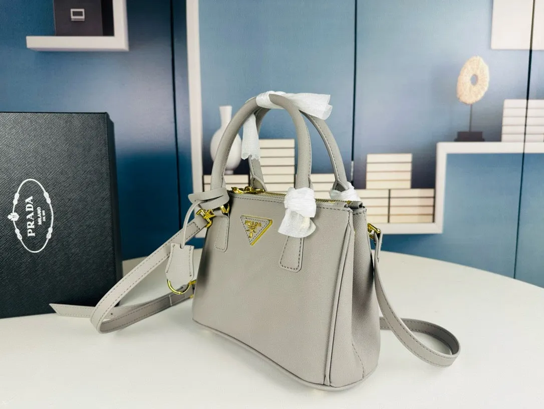 P Galleria small Saffiano patent leather bag