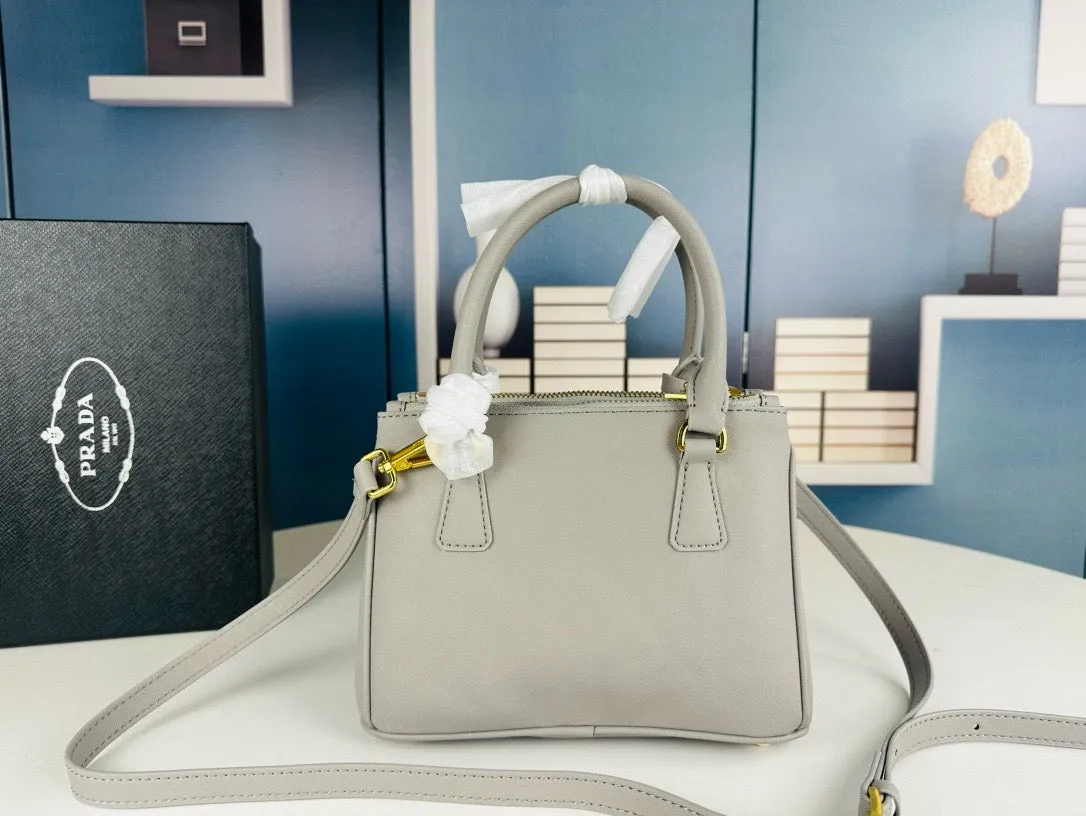 P Galleria small Saffiano patent leather bag