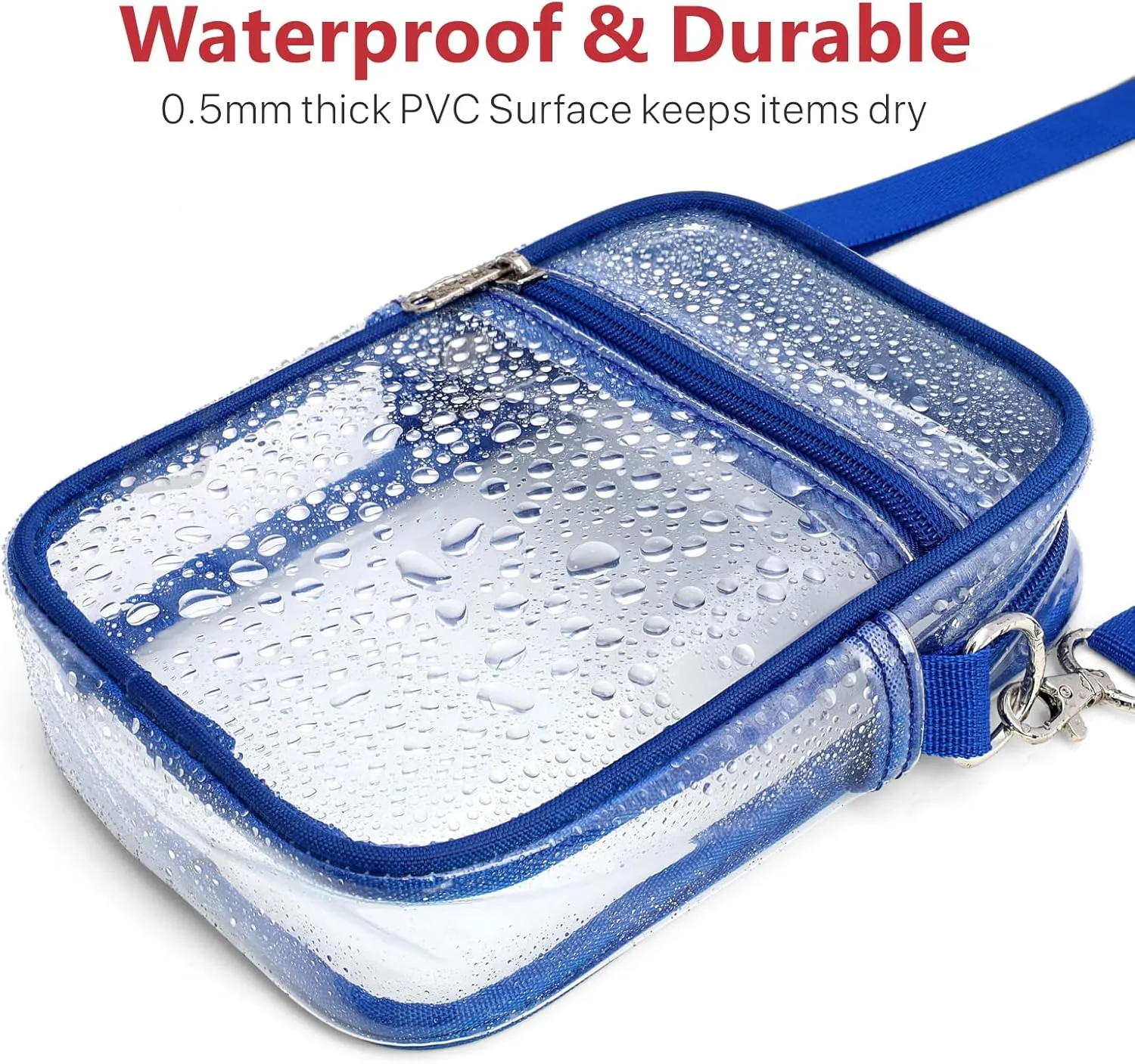 PACKISM Clear Bag for Stadium Events - Clear Purses for Women Stadium Crossbody Messenger Bag for Concerts Sporting Events