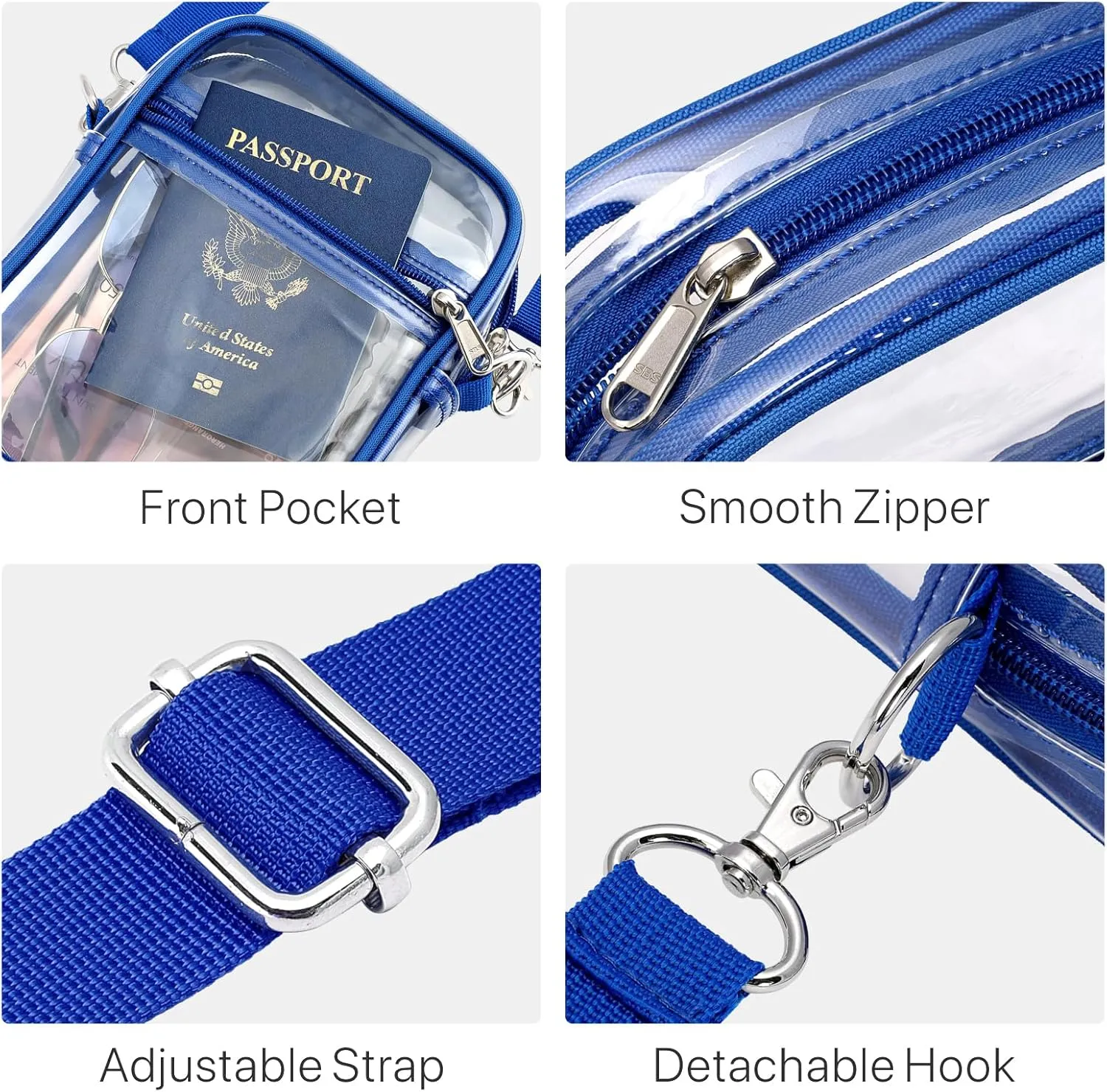 PACKISM Clear Bag for Stadium Events - Clear Purses for Women Stadium Crossbody Messenger Bag for Concerts Sporting Events