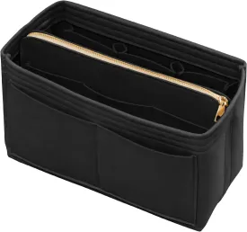 Purse Organizer Insert with Zipper Felt Bag Organizer for Tote Purse Black Medium