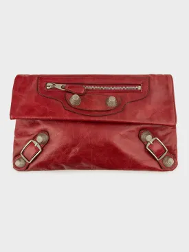 Red Leather Motocross City Pouch