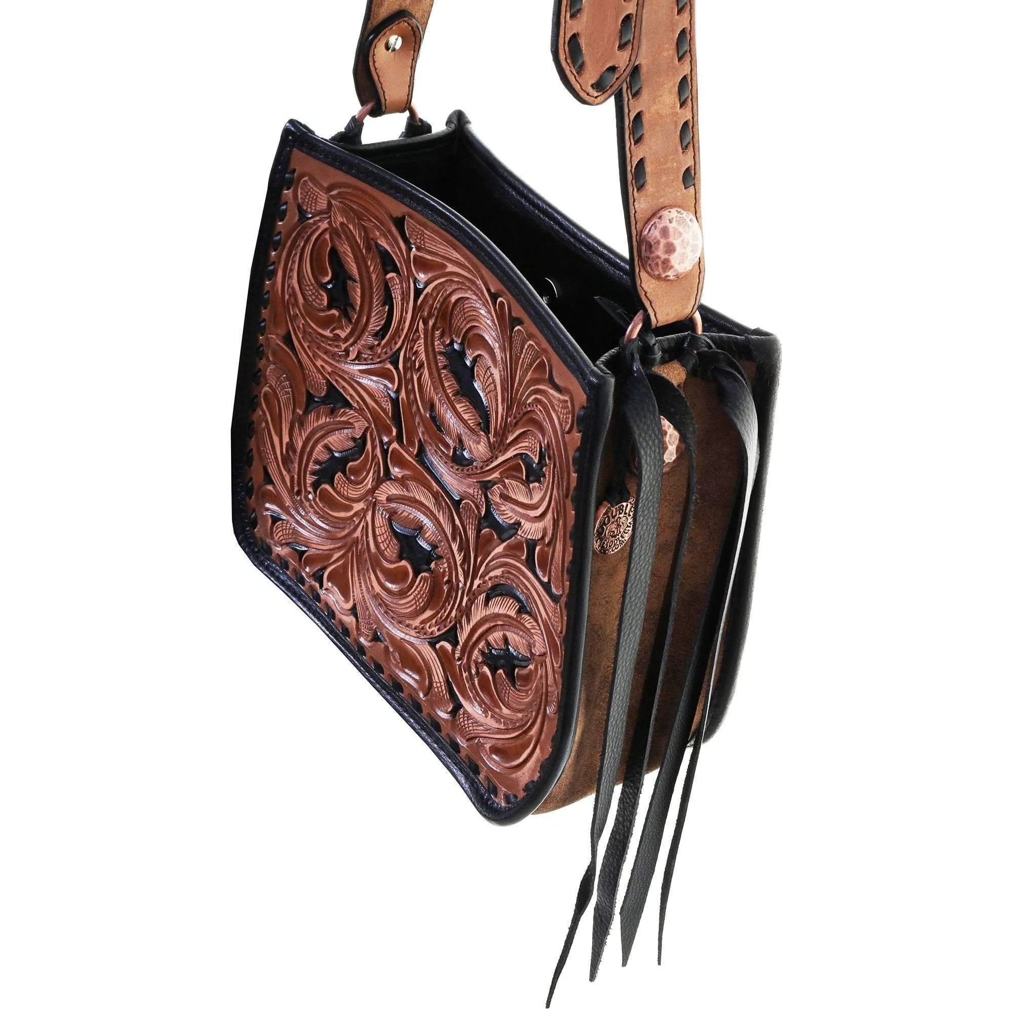 SDB04 - Pecan Vintage Tooled Small Doctor's Bag