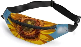Sunflower Blooming Flowers Plants Belt Bag with Adjustable Strap, Lightweight Travel Crossbody Bags, Hands-Free Mini Fanny Packs in Running Gym