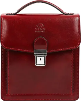 Time Resistance Small Leather Briefcase for Men - Crossbody Bag - Italian Leather Messenger Bag - Gift Box Included
