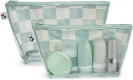 Tiny Twinkle Mess-proof Travel Bags, Airline Compliant, Zipper Closure, Clear Front Pouch, Diaper Bag Packing, Toiletry or Cosmetics Organizer