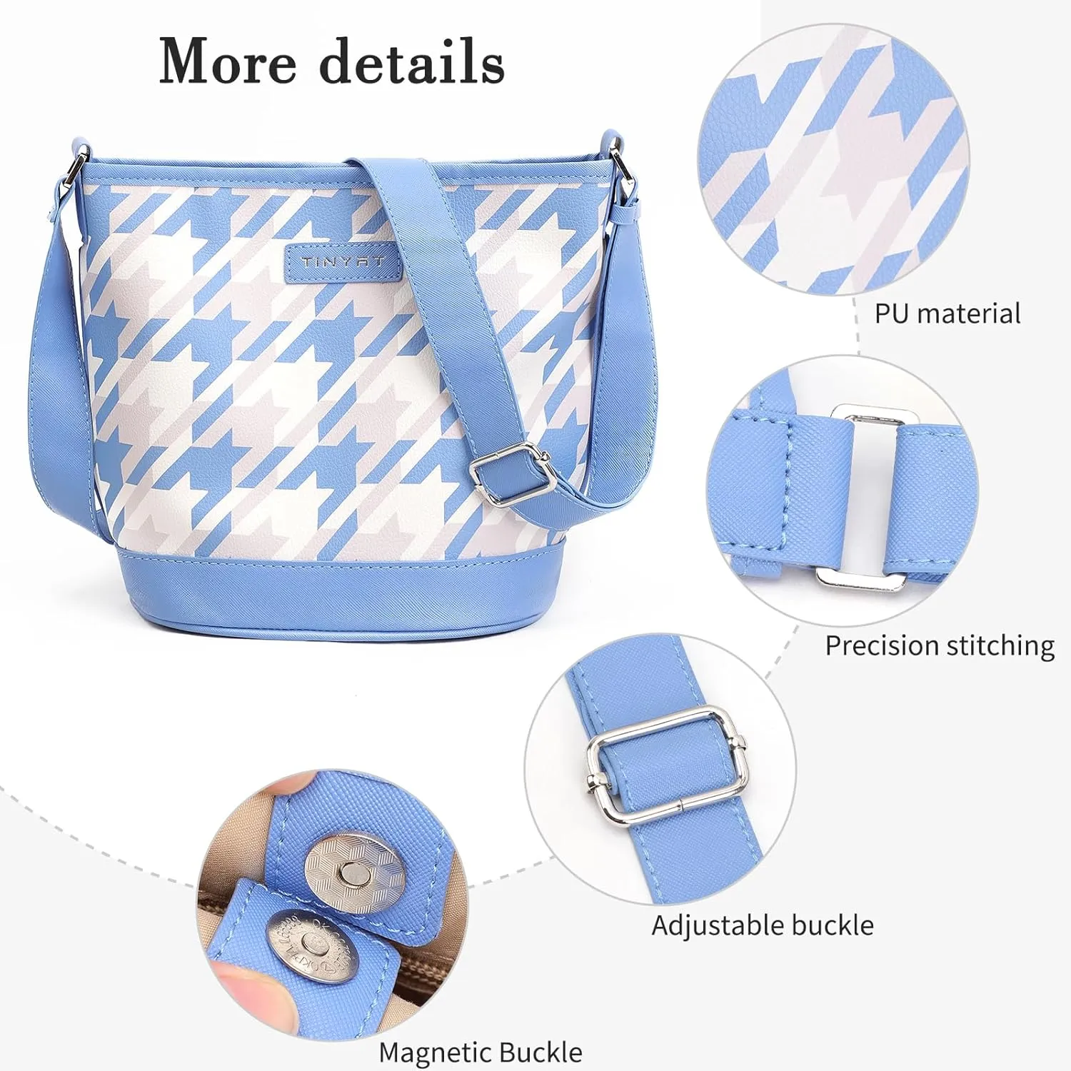 TINYAT Crossbody Bag for Women Small Cross body Purse With Adjustable Wide Strap Women Shoulder Handbags Purse