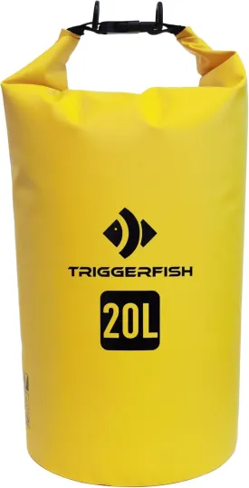 TRIGGERFISH Waterproof Dry Bag - Roll Top Waterproof Backpack Sack Keeps Gear Dry for Kayaking, Beach, Rafting, Boating, Hiking, Camping and Fishing Case 10L and 20L Bule Yellow Black (Yellow, 20L)