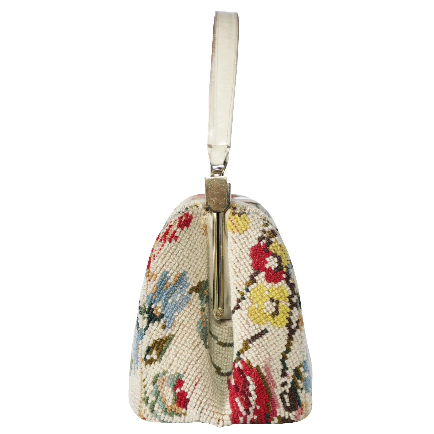 Vintage Tapestry Carpet Floral Doctor Satchel Top Handle Bag