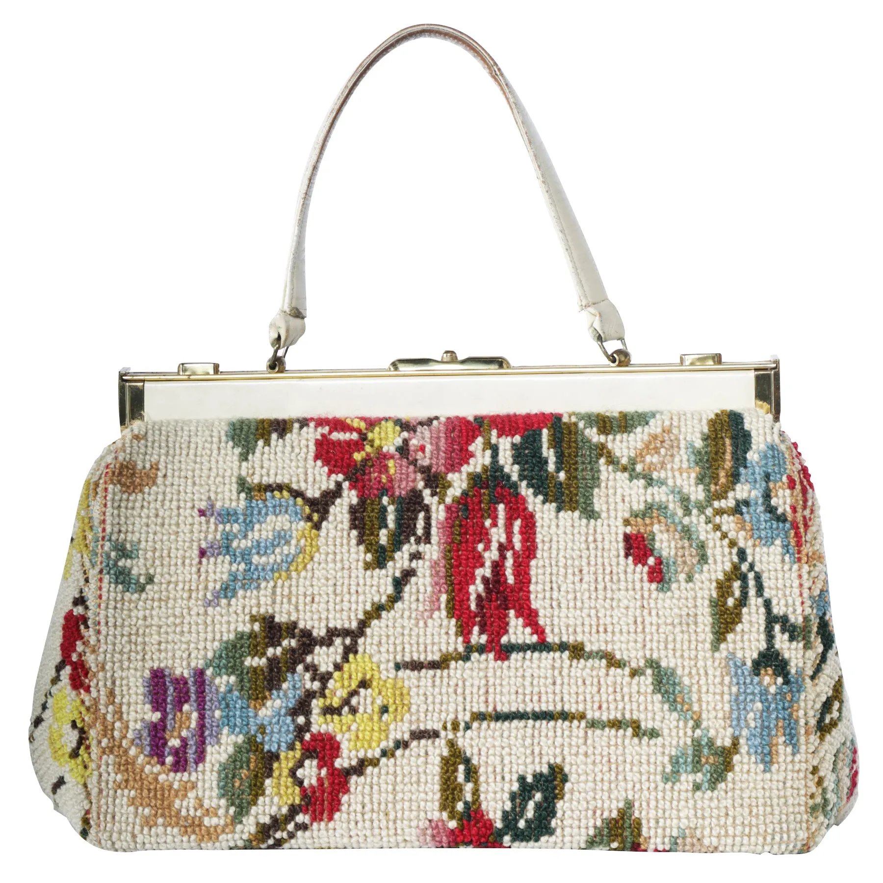 Vintage Tapestry Carpet Floral Doctor Satchel Top Handle Bag