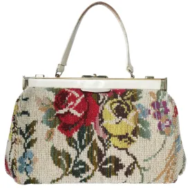 Vintage Tapestry Carpet Floral Doctor Satchel Top Handle Bag