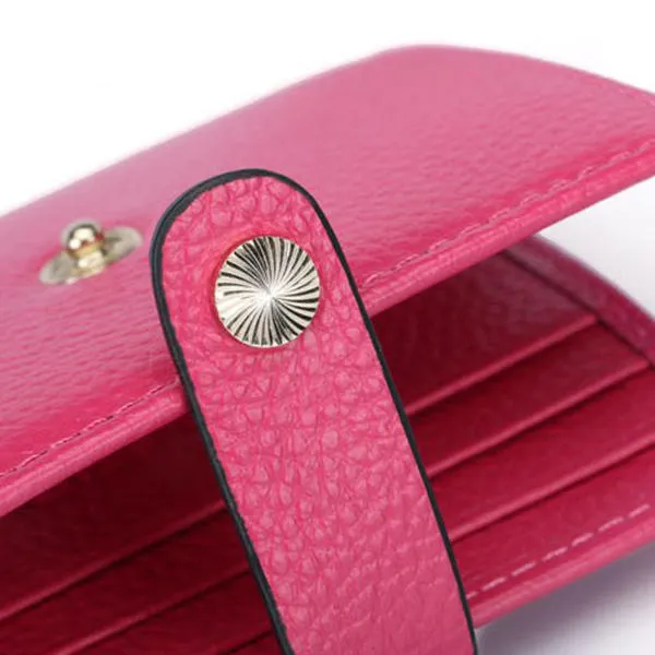 Women Hasp Short Wallets Genuine Leather Purse Card Holder Coin Bags