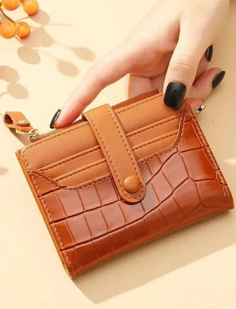 Women Short Wallet - Luxury Compact Fashion Leather Wallet - WWC005