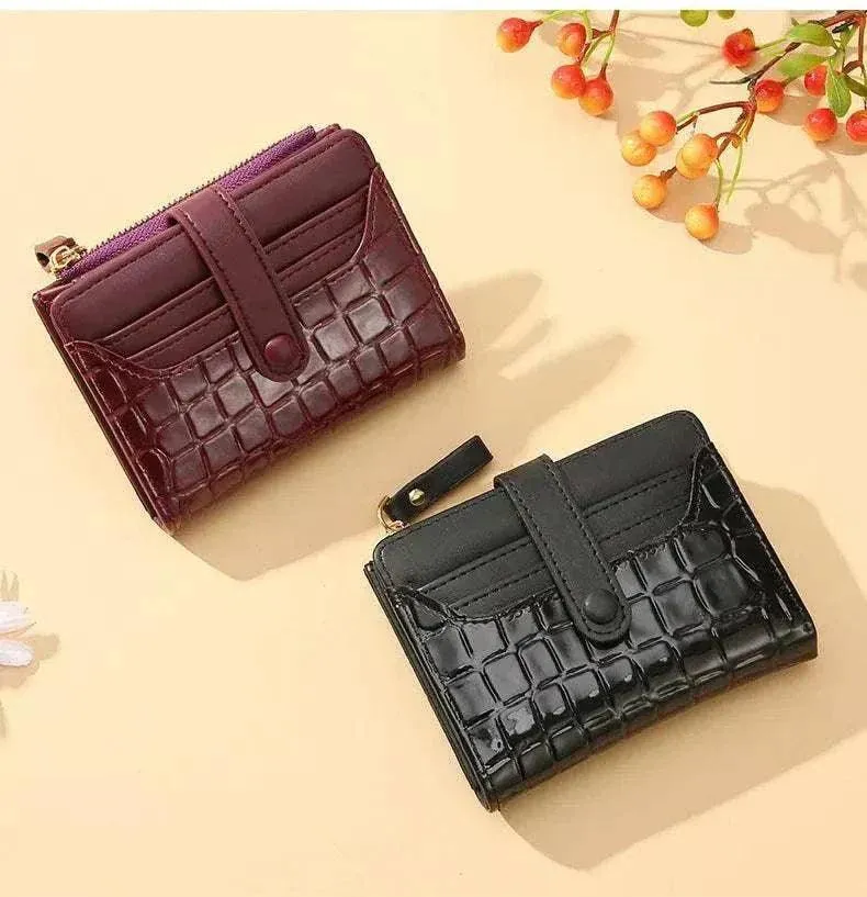 Women Short Wallet - Luxury Compact Fashion Leather Wallet - WWC005