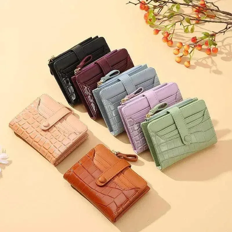 Women Short Wallet - Luxury Compact Fashion Leather Wallet - WWC005