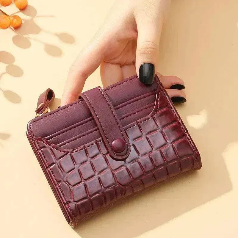 Women Short Wallet - Luxury Compact Fashion Leather Wallet - WWC005