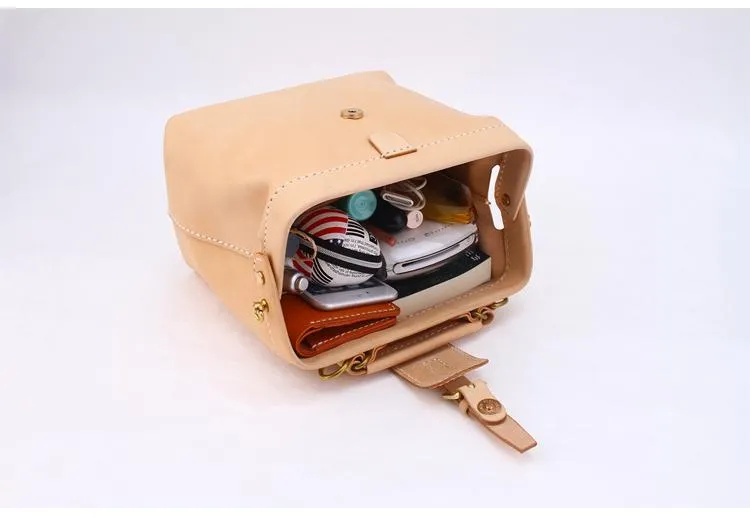 Womens Beige Leather doctor Handbags