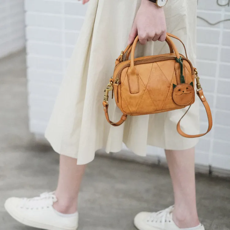 Womens Cute Small Leather Crossbody Purse Top Handle Handbag