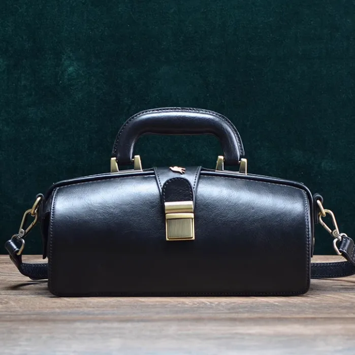 Women's Leather Doctor Bag Gladstone Style Handbags